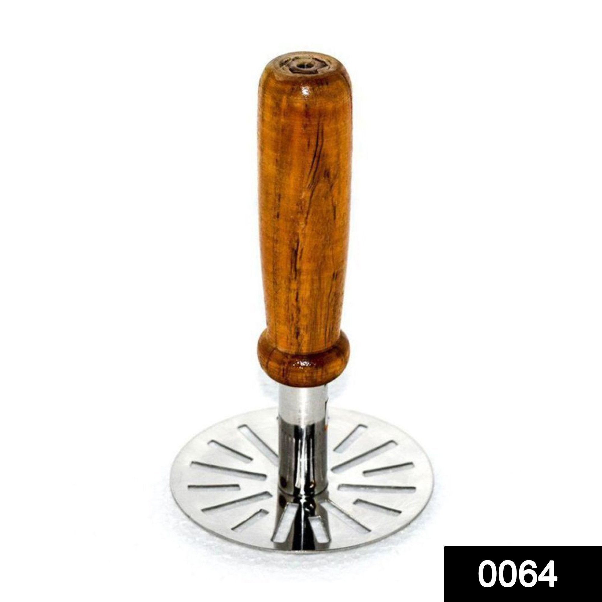 0064 Stainless Steel Potato Masher, Pav Bhaji Masher with wooden handle - SkyShopy 0064 Stainless Steel Potato Masher, Pav Bhaji Masher with wooden handle - SkyShopy